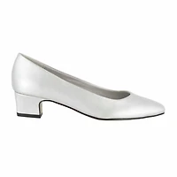 Easy Street Prim Womens Pointed Closed Toe Block Heel Pumps