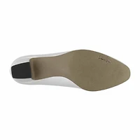Easy Street Prim Womens Pointed Closed Toe Block Heel Pumps