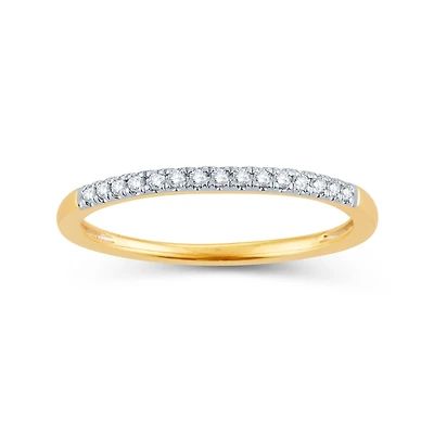 Womens Diamond Accent Natural White 14K Gold Wedding Band
