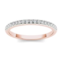 Womens 2MM 1/5 CT. Natural White Diamond 10K Gold Wedding Band