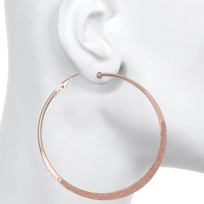 Bijoux Bar Delicates Womens 65mm Round Hoop Earrings