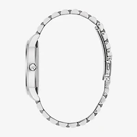 Bulova Classic Mens Diamond Accent Silver Tone Stainless Steel Bracelet Watch 96d151