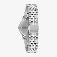 Bulova Classic Womens Crystal Accent Silver Tone Stainless Steel Bracelet Watch 96p226
