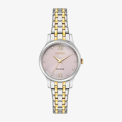 Citizen Classic Womens Two Tone Stainless Steel Bracelet Watch Em0897-51x