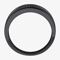 3.5MM 1/10 CT.T.W. Color-Enhanced Black Diamond Sterling Silver Wedding Band