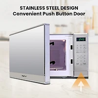 Total Chef Countertop Microwave Oven, 700W, 0.7 Cu Ft, Stainless Steel