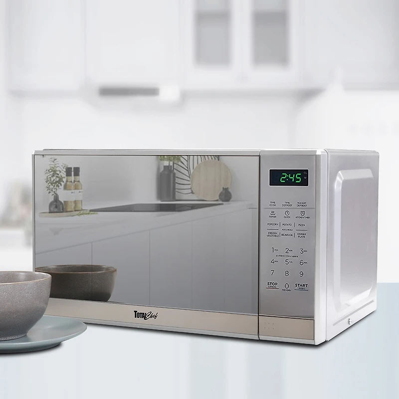 Total Chef Countertop Microwave Oven, 700W, 0.7 Cu Ft, Stainless Steel