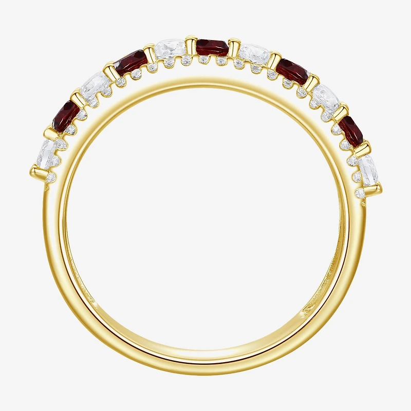 Womens Lab Created Gemstone 14K Gold Over Silver Stackable Rings
