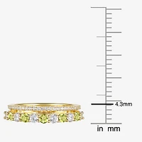 Womens Lab Created Gemstone 14K Gold Over Silver Stackable Rings