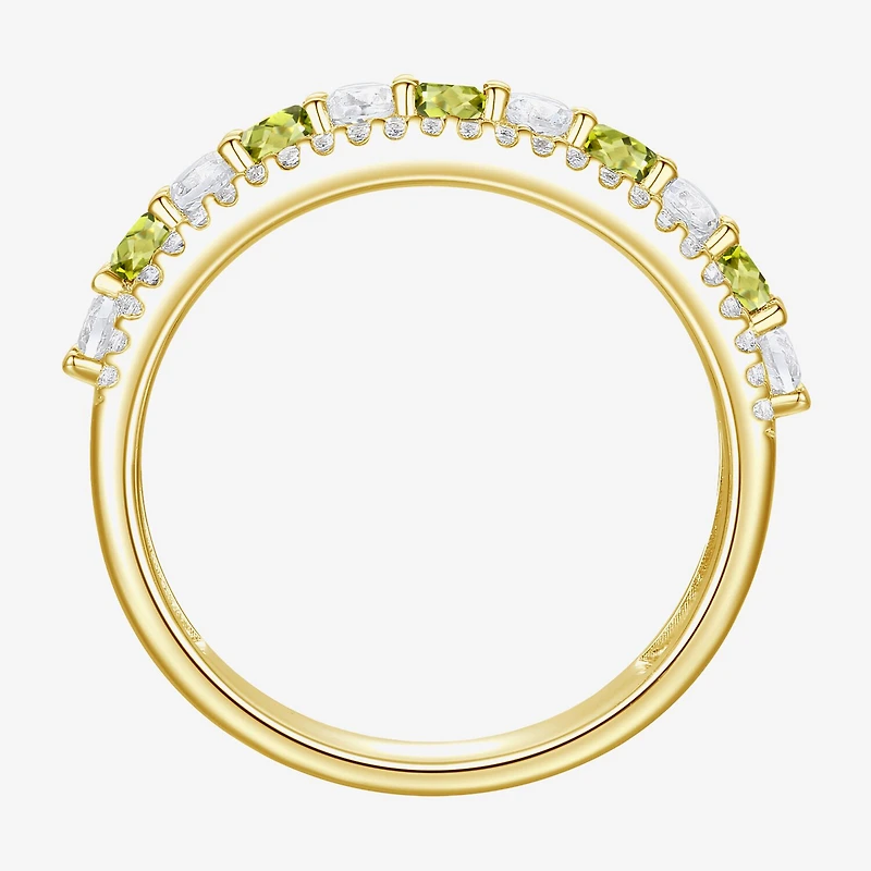 Womens Lab Created Gemstone 14K Gold Over Silver Stackable Rings