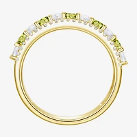Womens Lab Created Gemstone 14K Gold Over Silver Stackable Rings