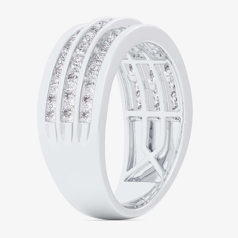 (G-H / Vs1-Vs2) Womens 1 CT. T.W. Lab Grown White Diamond 10K Gold Anniversary Band