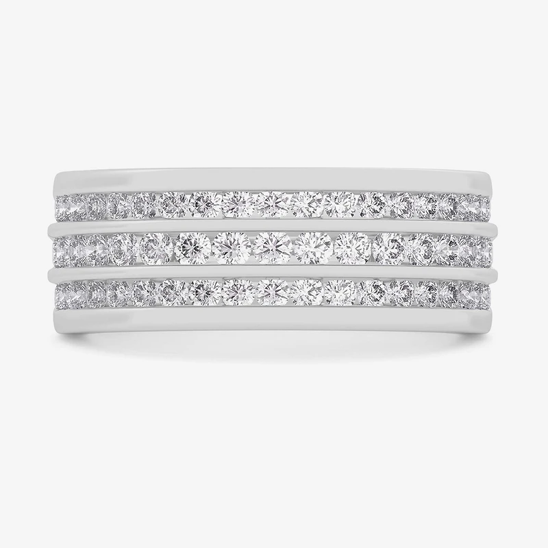 (G-H / Vs1-Vs2) Womens 1 CT. T.W. Lab Grown White Diamond 10K Gold Anniversary Band