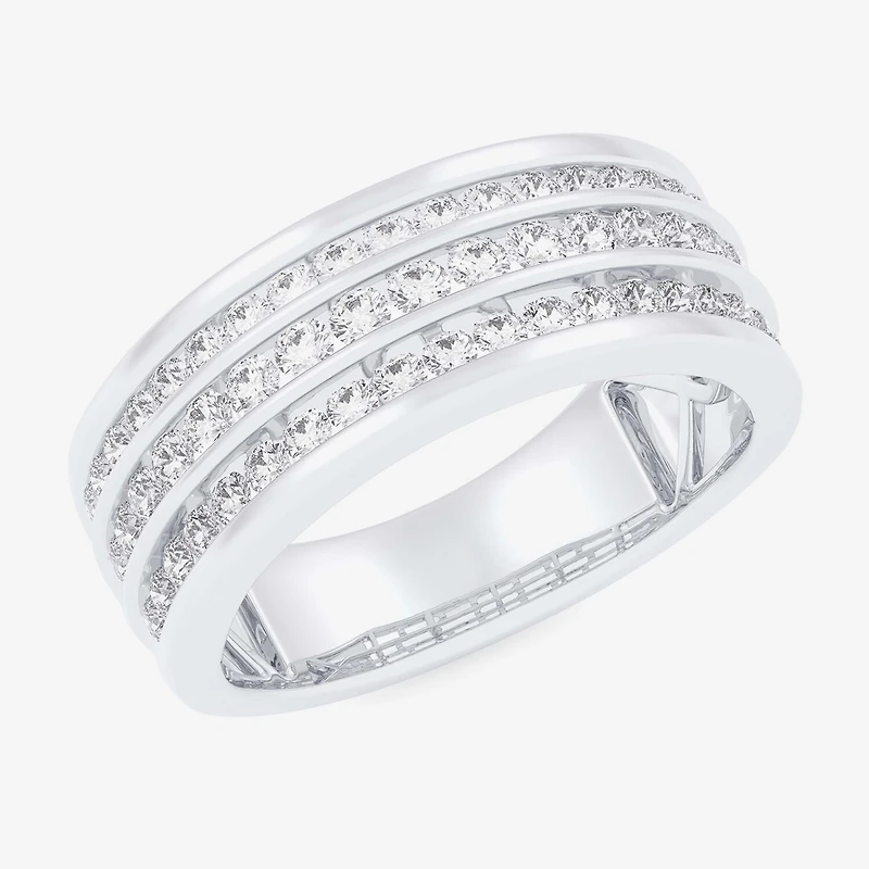 (G-H / Vs1-Vs2) Womens 1 CT. T.W. Lab Grown White Diamond 10K Gold Anniversary Band