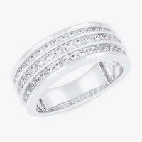 (G-H / Vs1-Vs2) Womens 1 CT. T.W. Lab Grown White Diamond 10K Gold Anniversary Band