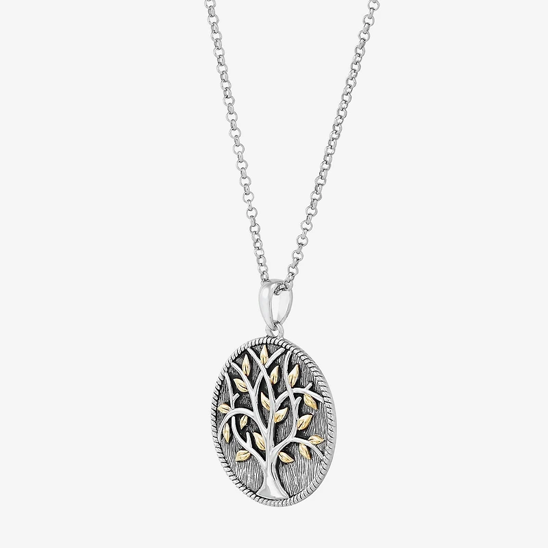 Forever Inspired Tree Of Life Womens Sterling Silver Round 18 Inch Pendant Necklace