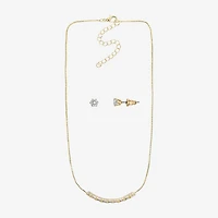 Sparkle Allure Womens Cubic Zirconia 14K Gold Over Brass 2-pc. Jewelry Set