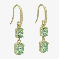 Sparkle Allure Womens Cubic Zirconia 14K Gold Over Brass Oval Drop Earrings