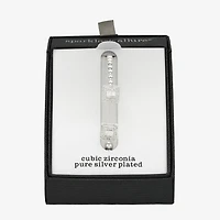 Sparkle Allure Womens Cubic Zirconia Pure Silver Over Brass Cuff Bracelet