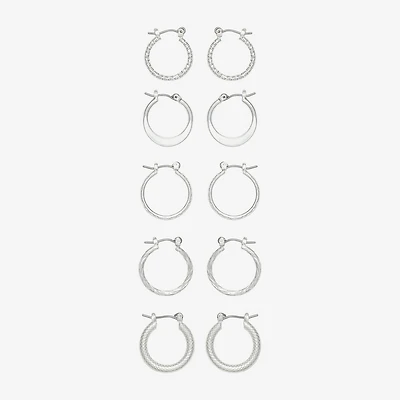 Mixit Womens Stainless Steel Hypoallergenic 5 Pair Earring Set