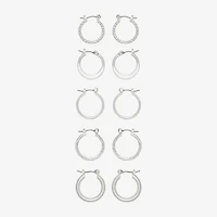 Mixit Womens Stainless Steel Hypoallergenic 5 Pair Earring Set