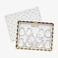 Mixit Womens Stainless Steel Hypoallergenic 5 Pair Earring Set