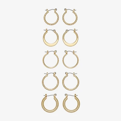 Mixit Womens Stainless Steel Hypoallergenic 5 Pair Earring Set
