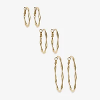 Mixit Womens Stainless Steel 3 Pair Earring Set