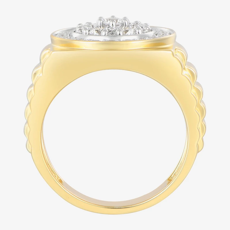 Mens 1 3/4 CT. T.W. Natural White Diamond 14K Gold Over Silver Fashion Ring