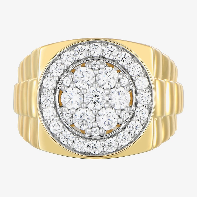 Mens 1 3/4 CT. T.W. Natural White Diamond 14K Gold Over Silver Fashion Ring