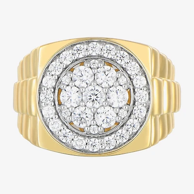 Mens 1 3/4 CT. T.W. Natural White Diamond 14K Gold Over Silver Fashion Ring