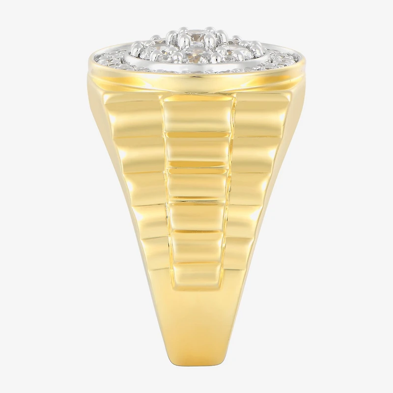 Mens 1 3/4 CT. T.W. Natural White Diamond 14K Gold Over Silver Fashion Ring