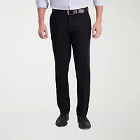 Haggar Iron Free Premium Khaki Mens Comfort Waistband Slim Fit Flat Front Pant