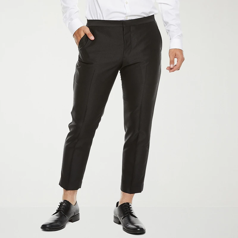 J. Ferrar Crop Ankle Mens Slim Fit Tuxedo Pant