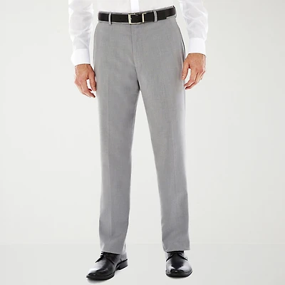 Stafford® Travel Flat-Front Sharkskin Dress Pants - Classic