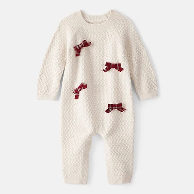 Carter's Baby Girls Round Neck Long Sleeve Jumpsuit
