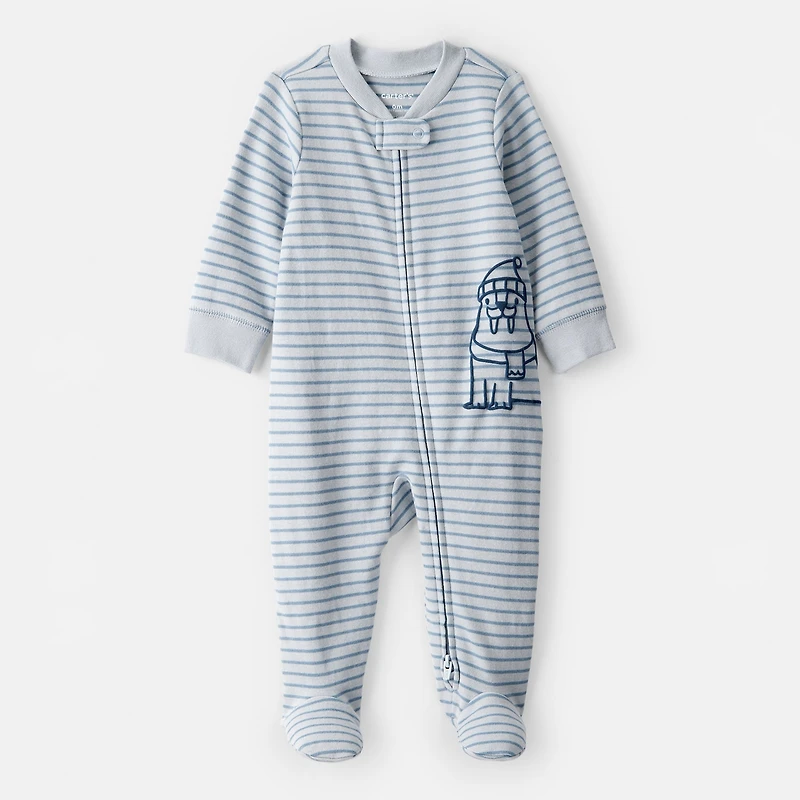Carter's Otter Print Baby Unisex Striped Sleep and Play