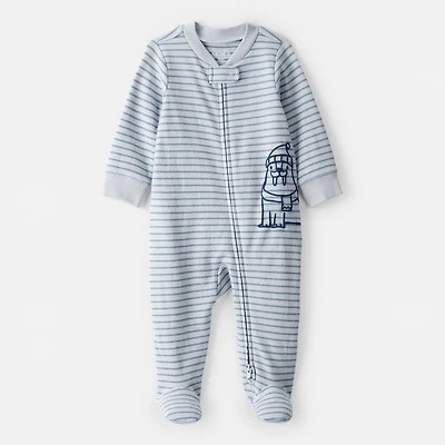 Carter's Otter Print Baby Unisex Striped Sleep and Play