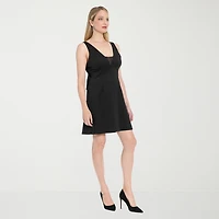 Clover And Sloane Womens V Neck Sleeveless Sheath Dress