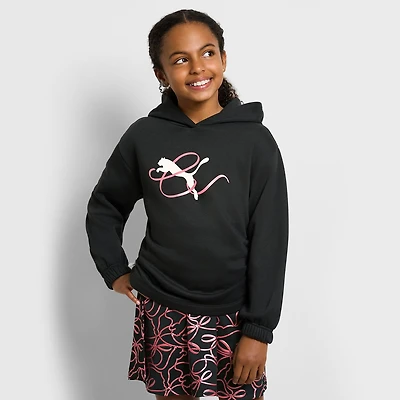 PUMA Big Kid Girls Long Sleeve Fleece Active Hoodie