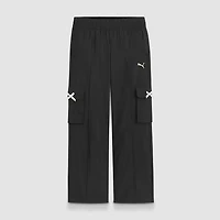 PUMA Big Kid Girls Mid Rise Wide Leg Active Cargo Pant