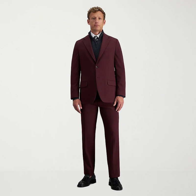Haggar JMH Tailored Diamond Weave Mens Stretch Fabric Modern Fit Flat Front Suit Pant