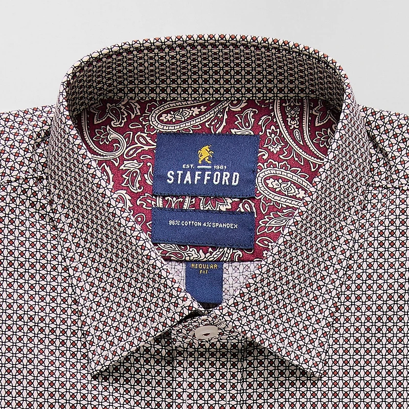 Stafford Mens Regular Fit Long Sleeve Dress Shirt