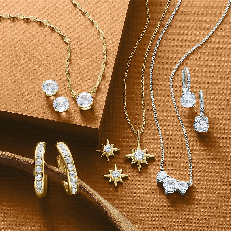 Yes, Please! Womens Lab Created White Sapphire Sterling Silver 2-pc. Jewelry Set