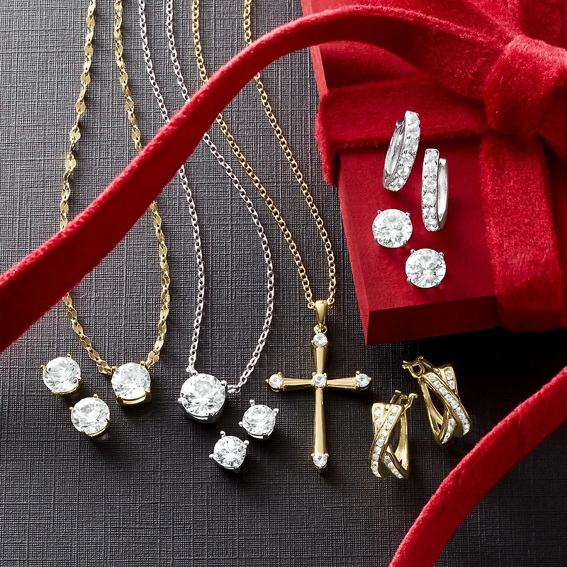 Yes, Please! Womens Lab Created White Sapphire Sterling Silver 2-pc. Jewelry Set