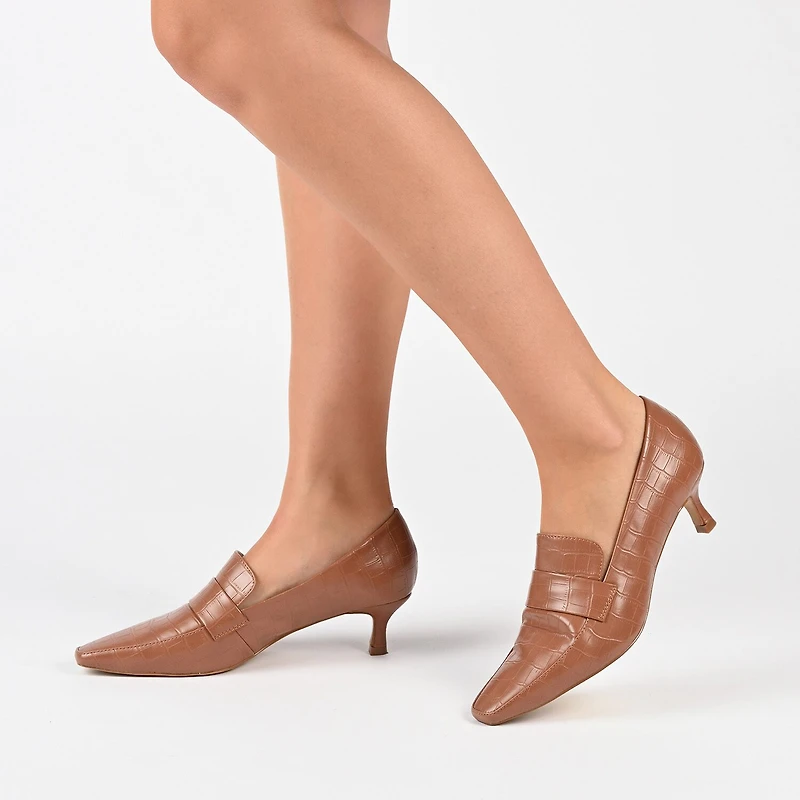 Journee Collection Celina Womens Square Closed Toe Kitten Heel Pumps