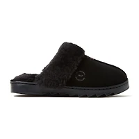 Dearfoams Helena Genuine Suede Scuff Womens Memory Foam Slip-On Slippers