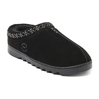 Dearfoams Doreen Genuine Suede Clog With Embroidery Womens Slip-On Slippers