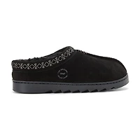 Dearfoams Doreen Genuine Suede Clog With Embroidery Womens Slip-On Slippers
