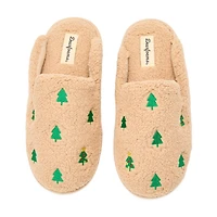 Dearfoams Teddy Heart Scuff Womens Slip-On Slippers
